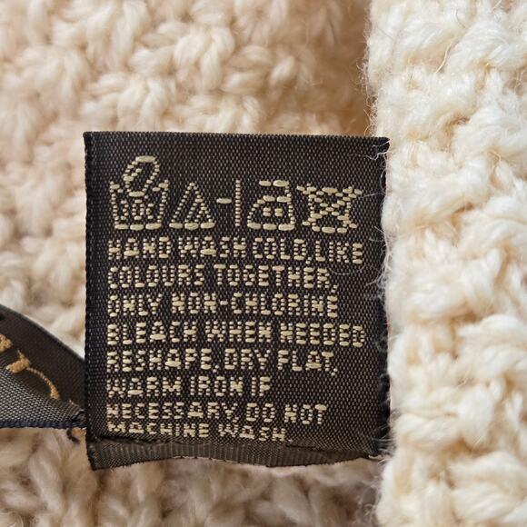 Inis Crafts NWT Irish made button down sweater large ivory cream - Picture 10 of 17